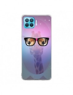 Coque Oppo Reno4 Lite Girafe Geek à Lunettes - Aurelie Scour