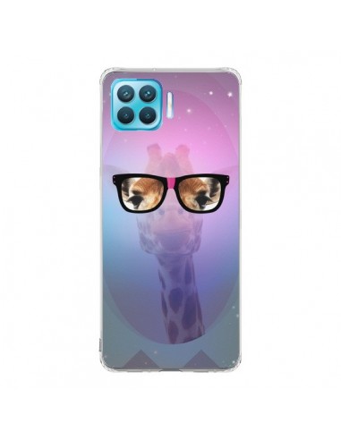 Coque Oppo Reno4 Lite Girafe Geek à Lunettes - Aurelie Scour