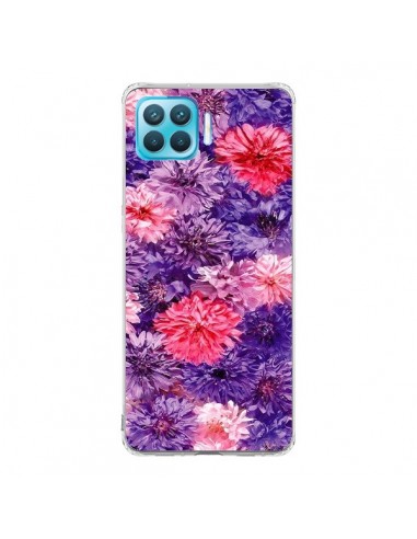 Coque Oppo Reno4 Lite Fleurs Violettes Flower Storm - Asano Yamazaki