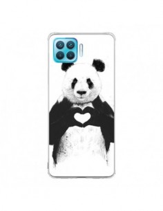Coque Oppo Reno4 Lite Panda Amour All you need is love -...
