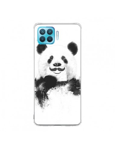 Coque Oppo Reno4 Lite Funny Panda Moustache Movember - Balazs Solti