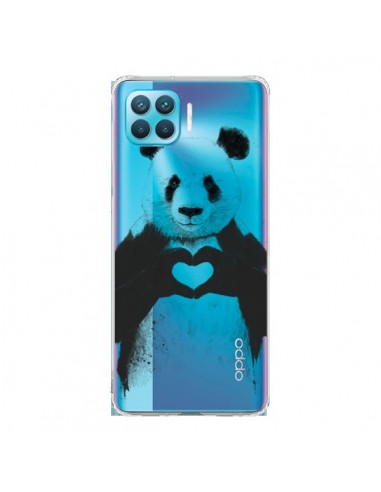 Coque Oppo Reno4 Lite Panda All You Need Is Love Transparente - Balazs Solti
