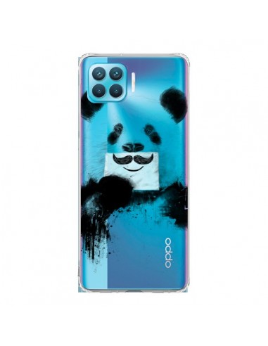 Coque Oppo Reno4 Lite Funny Panda Moustache Transparente - Balazs Solti