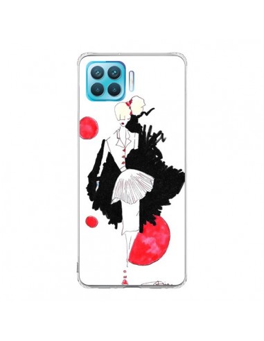 Coque Oppo Reno4 Lite Demoiselle Femme Fashion Mode Rouge - Cécile