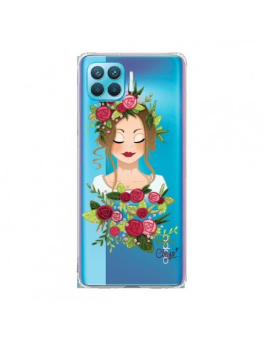 Coque Oppo Reno4 Lite Femme Closed Eyes Fleurs Transparente - Chapo