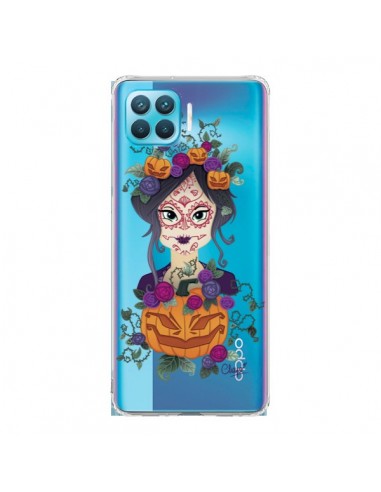 Coque Oppo Reno4 Lite Femme Closed Eyes Santa Muerte Transparente - Chapo