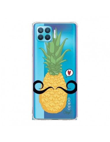 Coque Oppo Reno4 Lite Ananas Moustache Transparente - Chapo