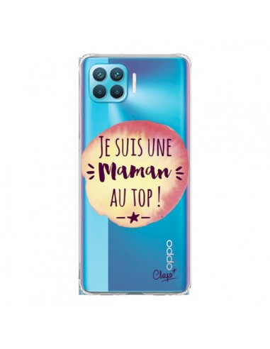 Coque Oppo Reno4 Lite Je suis une Maman au Top Orange Transparente - Chapo