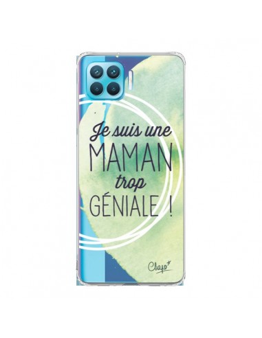 Coque Oppo Reno4 Lite Je suis une Maman trop Géniale Vert Transparente - Chapo