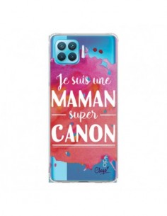 Coque Oppo Reno4 Lite Je suis une Maman super Canon Rose...