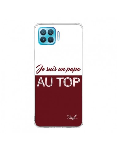 Coque Oppo Reno4 Lite Je suis un Papa au Top Rouge Bordeaux - Chapo