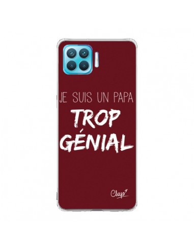 Coque Oppo Reno4 Lite Je suis un Papa trop Génial Rouge Bordeaux - Chapo