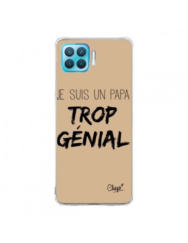 Coque Oppo Reno4 Lite Je suis un Papa trop Génial Beige - Chapo