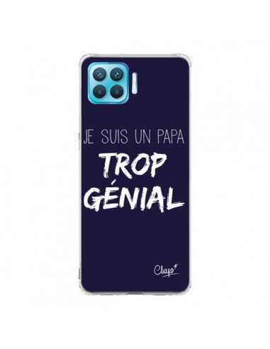 Coque Oppo Reno4 Lite Je suis un Papa trop Génial Bleu Marine - Chapo