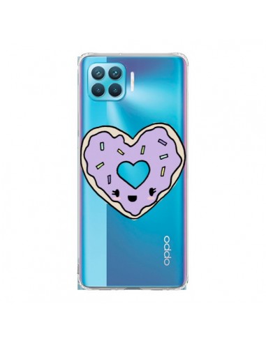 Coque Oppo Reno4 Lite Donuts Heart Coeur Violet Transparente - Claudia Ramos