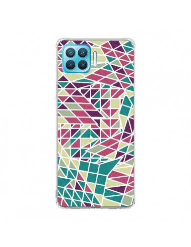 Coque Oppo Reno4 Lite Azteque Triangles Vert Violet - Eleaxart