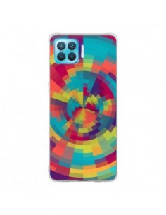 Coque Oppo Reno4 Lite Spirale de Couleurs Rouge Vert -...