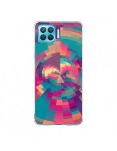 Coque Oppo Reno4 Lite Spirales de Couleurs Rose Violet -...
