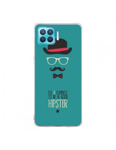 Coque Oppo Reno4 Lite Chapeau, Lunettes, Moustache, Noeud Papillon To Be a Good Hipster - Eleaxart