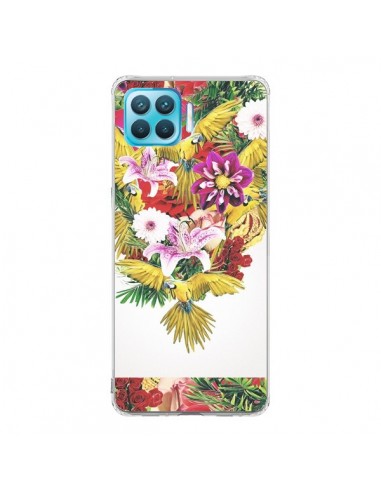 Coque Oppo Reno4 Lite Parrot Floral Perroquet Fleurs - Eleaxart