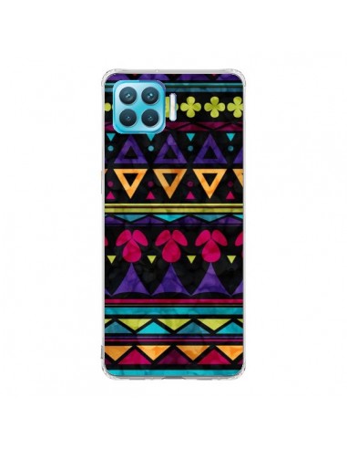 Coque Oppo Reno4 Lite Triangles Pattern Azteque - Eleaxart