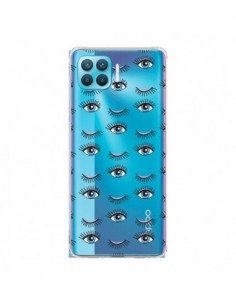 Coque Oppo Reno4 Lite Eyes Oeil Yeux Bleus Mosaïque...