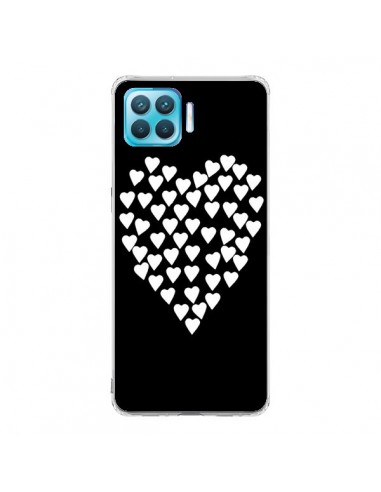 Coque Oppo Reno4 Lite Coeur en coeurs blancs - Project M