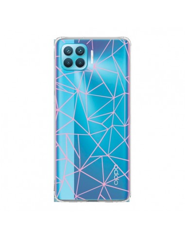 Coque Oppo Reno4 Lite Lignes Triangle Rose Transparente - Project M