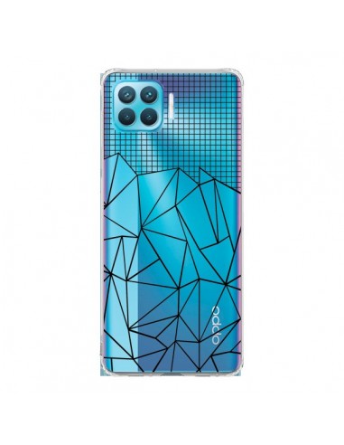 Coque Oppo Reno4 Lite Lignes Grille Grid Abstract Noir Transparente - Project M