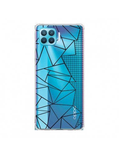 Coque Oppo Reno4 Lite Lignes Grilles Side Grid Abstract Noir Transparente - Project M