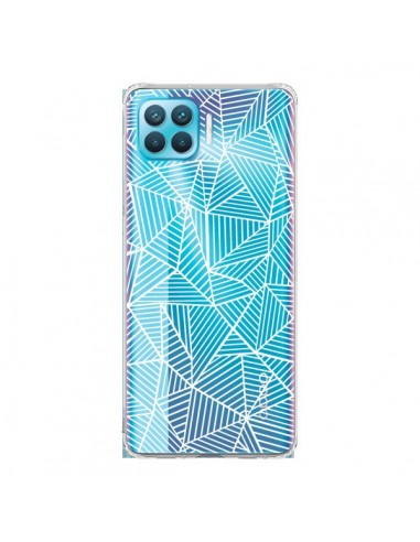 Coque Oppo Reno4 Lite Lignes Grilles Triangles Full Grid Abstract Blanc Transparente - Project M