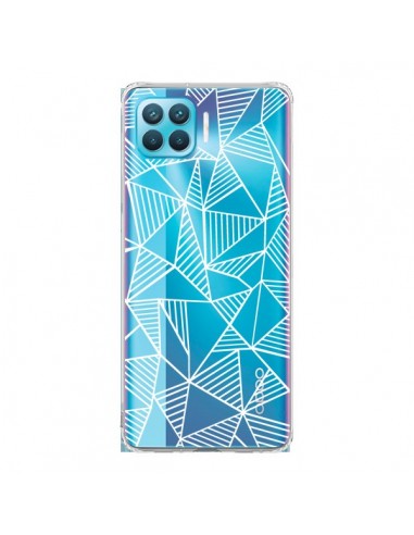 Coque Oppo Reno4 Lite Lignes Grilles Triangles Grid Abstract Blanc Transparente - Project M