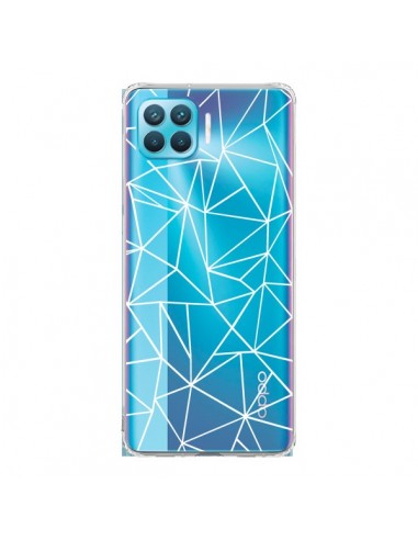 Coque Oppo Reno4 Lite Lignes Triangles Grid Abstract Blanc Transparente - Project M