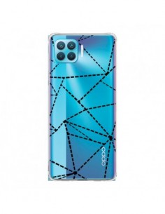 Coque Oppo Reno4 Lite Lignes Points Abstract Noir...
