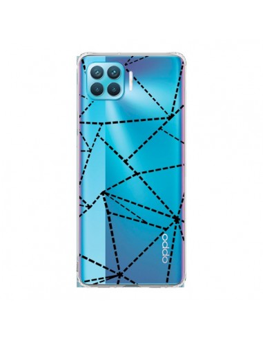 Coque Oppo Reno4 Lite Lignes Points Abstract Noir Transparente - Project M