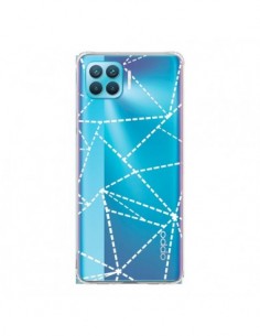 Coque Oppo Reno4 Lite Lignes Points Abstract Blanc...