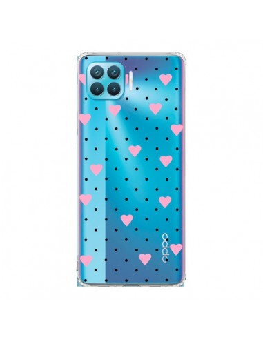 Coque Oppo Reno4 Lite Point Coeur Rose Pin Point Heart Transparente - Project M