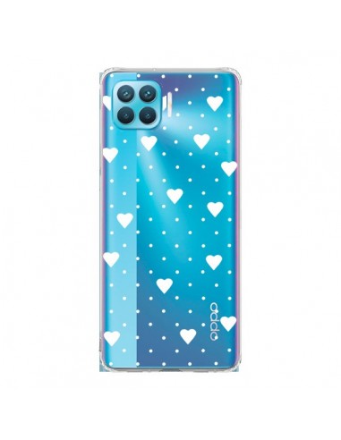 Coque Oppo Reno4 Lite Point Coeur Blanc Pin Point Heart Transparente - Project M