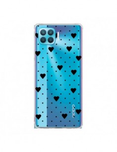 Coque Oppo Reno4 Lite Point Coeur Noir Pin Point Heart...