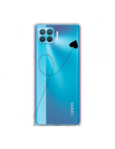 Coque Oppo Reno4 Lite Travel to your Heart Noir Voyage Coeur Transparente - Project M