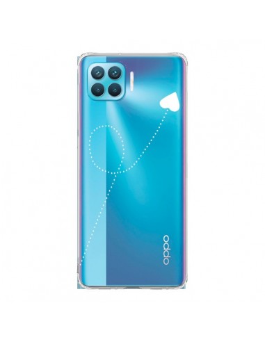 Coque Oppo Reno4 Lite Travel to your Heart Blanc Voyage Coeur Transparente - Project M