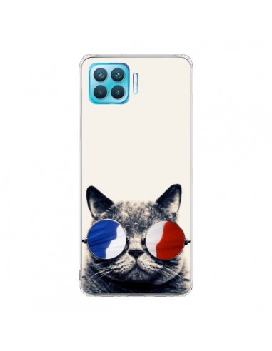Coque Oppo Reno4 Lite Chat à lunettes françaises - Gusto NYC