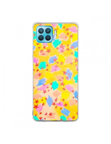 Coque Oppo Reno4 Lite Stars Etoiles Jaunes -...