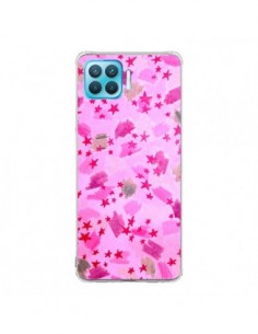 Coque Oppo Reno4 Lite Stars Etoiles Roses - Ebi Emporium