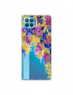 Coque Oppo Reno4 Lite Cascade Florale Transparente - Ebi...
