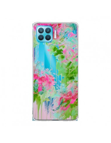 Coque Oppo Reno4 Lite Fleur Flower Rose Vert Transparente - Ebi Emporium