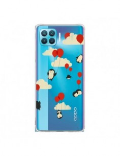 Coque Oppo Reno4 Lite Pingouin Ciel Ballons Transparente...