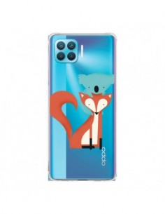Coque Oppo Reno4 Lite Renard et Koala Love Transparente -...