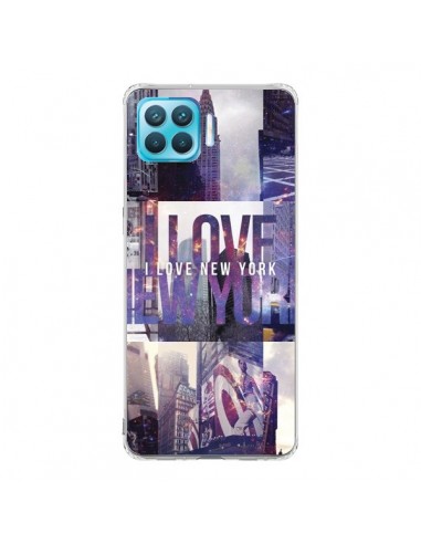 Coque Oppo Reno4 Lite I love New Yorck City violet - Javier Martinez