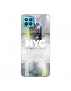 Coque Oppo Reno4 Lite I Love New York City Gris Vert -...